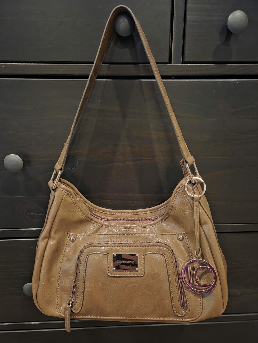 Liz Claiborne Tan Shoulder Bag -Vintage Classic Everyday Tote